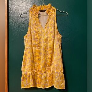Yellow Ruffled Neck Limited Blouse